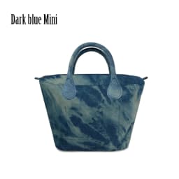 TANQU Short Long Round Denim Canvas Fabric Handle with Insert Lining for Obag Classic Mini O Bag Women's Bags Shoulder Handbag