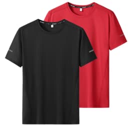 2pcs T-shirt for Men Plus Size 6XL/7XL Sport Quick Dry T-shirt Round Neck Big Size Short Sleeve Oversize Fitness Running T Shirt