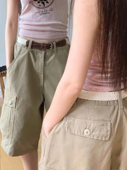 Retro American Khaki Cargo Shorts Women's Spring New Medium Pants Multi-pocket Five-point Pants
