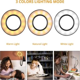 Reading Desk Lamp Bed Dimmable, 3 Modes & 10 Dimming Levels USB Clamp Lamps 360° Flexible Book Clip