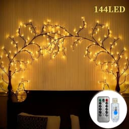 USB Branch String Lights Warm White Twig Decoration Remote Control 8 Modes Indoor Rattan Lights for Bedroom Wall Christmas Decor