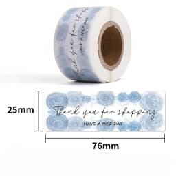 120pcs Rectangle Thank You For Your Order Sticker for packaging Stationary Stickers Roll Black Pink Transparent Thank you labels
