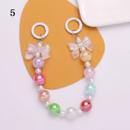 Y2K Cute Bowknot Phone Charm Strap Lanyard DIY Beaded Pendant Sweet Girl Keychain For iPhone Accessories Purse Bag Pendants