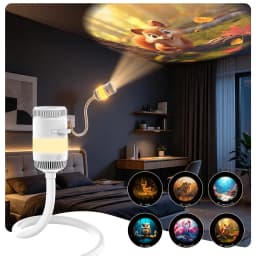 4K Galaxy Star Projector Night Light 2-in-1 USB RBG LED Night Light with 13 Projector Films 360° Adustable Brightness Control