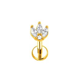 ASTM F136 G23 Titanium Flower Moon Heart Threadless Piercing Leaf Drop Pin Push in Lip Stud Daith Conch Earring 16G 18G 20G