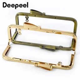 1-5Pcs Deepeel 20cm Metal Bag Handle Square Purse Frame Smooth Kiss Clasp with Screw Handbag Sewing Bracket Bags Accessories