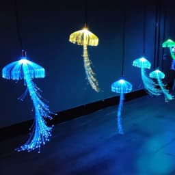 MEMEOKON 10pcs 12V Fiber Optic Jellyfish String Chandeliers Outdoor Christmas Garland Party Garden Tree Lights