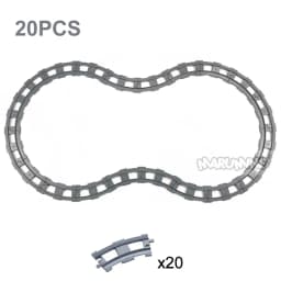 Marumine MOC Block Train Straight Curved Track Crossover Parts Railway Switch Big Size Building Bricks City View Accessories