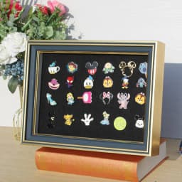 Hollow Shadow Box Frame for Badges Medals Brooches Keepsakes Wall Mountable Display Case with Storage Stylish