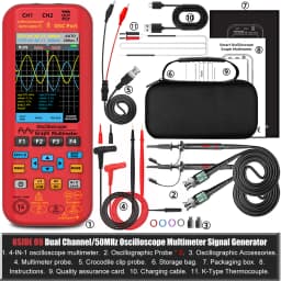 BSIDE 50MHz Digital Oscilloscope Multimeter 4-IN-1 Dual Channel 50MHz Bandwidth AC DC Voltage Current OHM Multifunction Teste