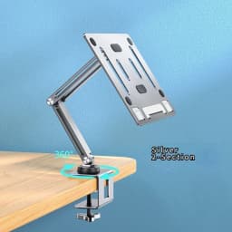 Oatsbasf Laptop Stand Clamp Tablet Hightening Support Holder Book Bracket Desktop Bed Lazy Bracket 360°Rotating Reading Stand