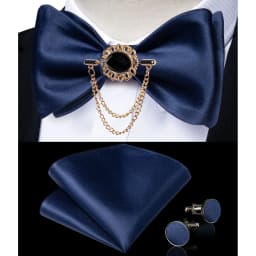Exqusite Men's Self-tie Bowties Wedding Neck Ties For Man Accessories Cufflinks Hanky Brooch Set Red Black Yellow Blue Bowtie