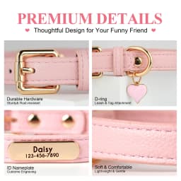 Personalized PU Leather Dog Collar Free Custom Dog Name Collars Pet Puppy Necklace With Cute Tag Soft For Small Medium Dogs Cats