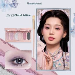 Flower Knows Midsummer Fairytales Embossed Five Color Pressed Glitter Eye Shadow Natural Shimmer Pigment Eye Shadow Pallete