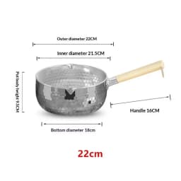 【S】Stainless Steel Soup Pot Snow Pot Flat Bottom Non-Stick Wok Solid Wood Handle With Hook Stew Pot Milk Pot Kitchen Cookware