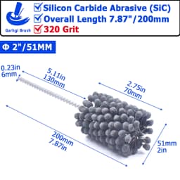 320Grit Cylinder Hone Ball Brush Tool Silicon Carbide Metal Engine Valve Guides Deburring Carbon Removal Crosshatching Polishing