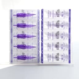 50pcs/box Disposable Tattoo Cartridges Needle RL RS RM M1 Purple Permanent Eyebrow Lip Makeup Needles For Tattoo Machine Pen