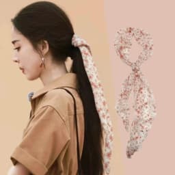 Ladies New Ins Style Brown Chiffon Polka Dot Long Silk Scarf Multifunctional Accessory Neck Women's Headband Tie Hair Towel
