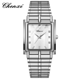 CHENXI 106 New 1pc Fashion Couple Exquisite Rectangle Watch Quartz Top Brand Stainless Steel Male and Female Couple Watch Gift
