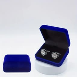High-end Flocked Cufflink Box Men's Business Gift Box Stud Packaging Flip-top Velvet Storage Box Wedding Souvenir Gift Box