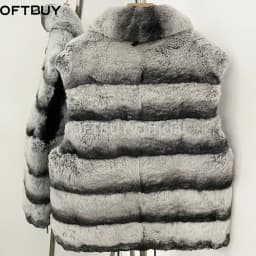 OFTBUY Big Turn Collar Two Ways Wear Sleeveless Clothes Female New Winter Fur Waistcoat Women Reversible Real Rabbit Fur Vest