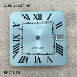 27mm S Logo NH35 Dial Square Roman Santo S Dial for NH35 Automatic Movement Black Blue Hands NH35 FCK 9-5 Dial Watch Accessories