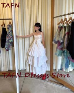 TAFN Wedding Dress A-line Korea Bow Spaghetti Straps Back Corset Floor Length Customized Photo Shoot Taffeta Party Dress