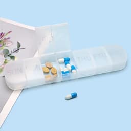 2pcs 7 Days Weekly Pillbox Tablet Holder Medicine Storage Case Drug Container Pill Organizer Weekly Capsule Pill Box Organizer