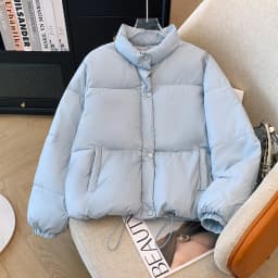 2025 New plus Size Thickened Loose Short Hooded Bread Women's Cloud Puff Cotton Jacket Winter Warm Long Sleeve High Collar