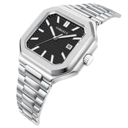Customized Logo 44.5MM Mechanical Square Steel Case Aseptic Watch Automatic Movement NH35 Fashion Date Gift Men's Watch Corgeut