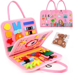 Montessori Toys Busy Board Toddler Sensory Activity Developing Board for Motor Skills, Educational Travel Activity Toys