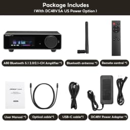 AIYIMA Upgraded A80 Power Amplifier TPA3255 DAC Bluetooth PFFB Stereo 300Wx2 Class D Digital Amp RCA TRS OPT COA USB Input
