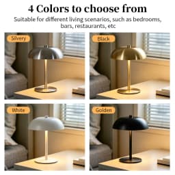 Cordless Mushroom Table Lamp Touch Control Dimmable LED Desk Light Rechargeable Bedroom Night Light Home Decor Gift
