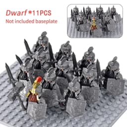 MOC Medieval Dwarf Warrior Elves Knights LOTR Figures Building Blocks Accessories Armor Shield LOTR DIY Toys for Children Gift