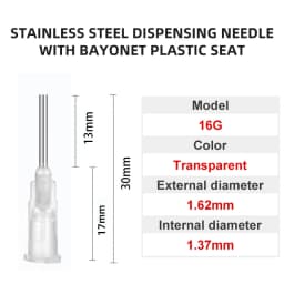 100pcs 13mm Dispensing Needle Glue Needle 0.5 Inch Suitable for All Glues Liquid Solder Paste Adhesives Dispenser Needle