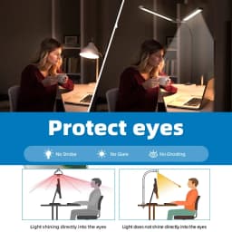 LED Desk Lamp with Clamp Eye-Caring Dimmable Table Lamp for Office Reading Lighting Bar Monitor Lamps Double Head Desk Lights