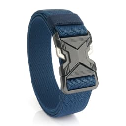 KOLBER New Silver Elastic Belt for Men Metal Buckle Quick Release 3.4cm Casual Belt Tight Woven Stretch Belt Tactical Girdle