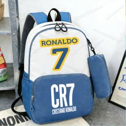 Ronaldo CR7 Student Backpack Set Football Player Boys Kids Schoolbag with Pencil Case 2pcs High Capacity School Rucksack