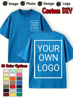 Double Sided Custom Logo T-Shirt Summer Y2K Loose Cotton Short Sleeves Crewneck Casual T Shirts Team Company Women's Tops