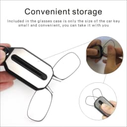 Clip Nose Reading Glasses for Men Eyeglasses Without Temples Eyeglasses for Women Fashion Magnifying Glasses Clear Frame Black