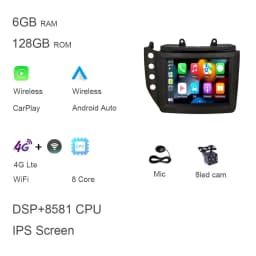 IPS 1280*720 Carplay 10.4" Android 13.0 6GB+128GB Car DVD Player GPS WIFI Radio For Maserati GranTurismo GT GC 2007- 2017