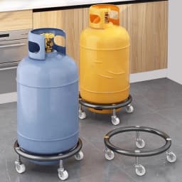 360° Rotation Movable Propane Cylinder Base Holder 100 Lbs Load-Bearing Capacity Stainless Steel Propane Tank Dolly With Brakes