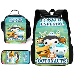 Child School Cartoon O-Octonauts Backpack with Lunch Bags ,Pencil Bags ,School Bags for Boys Girls Best Gift