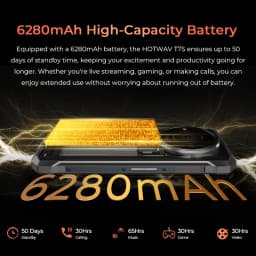 HOTWAV T7S Rugged Smartphone Ultra Thin 6280mAh Battery Mobile Phone 6.52'' HD+ 4GB RAM 128GB ROM 21MP Android 13 Cellphone