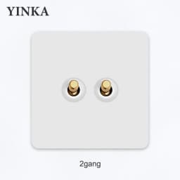 YNKA Stainless Steel Wall Light Switch White Panel with Gold Toggle ,AC110–250V Durable Scratch Resistant Decorative Wall Switch