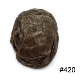 VERSALITE- Mono with Swiss Lace Front Toupee Men Breathable Male Hair Prosthesis Natural Human Hair Replacement System Men's Wig