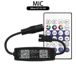 WS2812B WS2811 RGB LED Controller Bluetooth Music Built-in MIC 28Keys Remote Control WS2812 Individually Addressable LED Strip