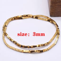Plated Genuine Gold Color Retention AAA+ Natural Hematite Stone Spacer Loose Beads For Jewelry Making Diy Bracelets Finding
