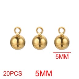 20pcs Lot 4/5/6mm Round Stainless Steel Beads Solid Ball Charms DIY Gold Plated Earrings Bracelet Jewelry Making Materials Craft