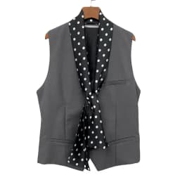 Men's British Retro Black and White Polka Dot Business Casual Small Scarf Versatile Long Scarf Decorative Neck Scarf Wide Tie